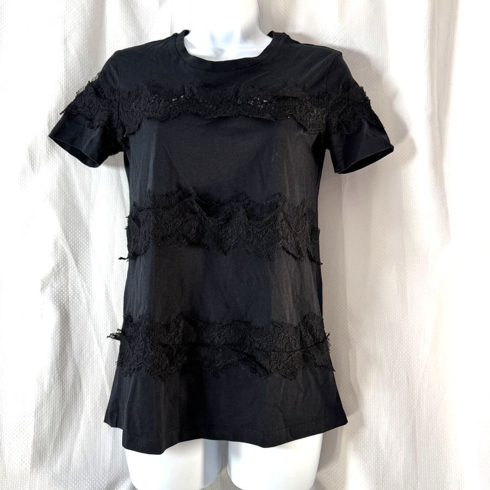 Dorthee Schumacher Womens Black Soft Knit Fringe Shirt Top‎ Sz 1